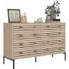 CIPACHO 8 Drawer Bedroom Dresser Wide Chest of Drawers with Metal Legs and Carved Lines Wooden Dresser Bedroom Storage Furniture for Living Room - 4 of 4