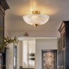 LLHZSY Modern Ceiling Light 3-Light Semi Flush Mount Light Fixture 15 4/5" Wide Gold Small Square Clear Glass for Bedroom Hallway Kitchen Dining Room - 2 of 4