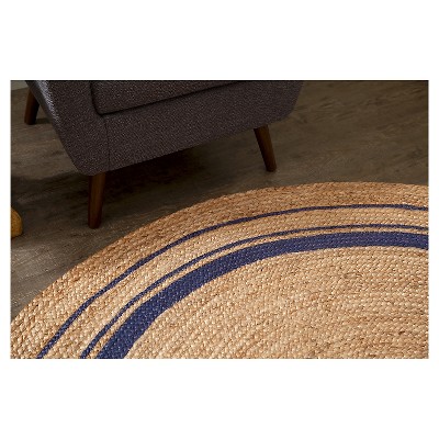 Midnite Braided Wool 8' Round Handmade Area Rug