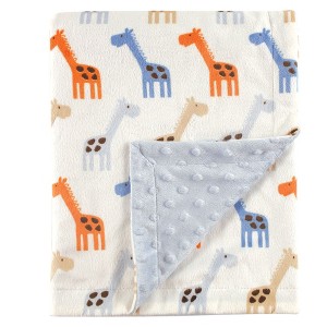 Hudson Baby Infant Boy Plush Mink Blanket, Blue, One Size - 1 of 3