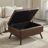 Racxily modern square coffee table storage bench, assembled, suitable for living room, entryway and family room, used as a coffee table - 2 of 4
