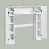 Costway Over the Toilet Storage Wooden Cabinet Drop Door Spacesaver Bathroom White - 2 of 4