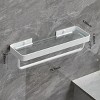 Racxily Bathroom Shelves Wall Mounted Glass Shelves for Bathroom Floating Shelf with Towel Holder Glass Shower Shelf - 3 of 4