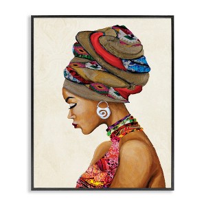 Stupell Industries Woman Wearing Traditional African Fashion Headwrap Black Framed Giclee Art - 1 of 4