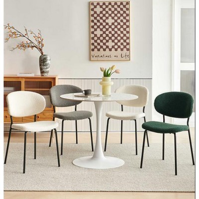 CAVINAS Dining Table Modern Round Dining Table for 2 Metal Base Dining Table for Kitchen