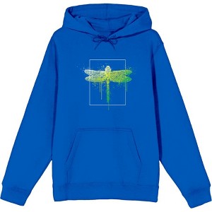 Natural World Paint Splatter Dragonfly Long Sleeve Adult Hooded Sweatshirt - 1 of 2