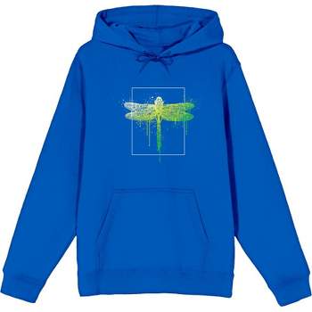 Natural World Paint Splatter Dragonfly Long Sleeve Adult Hooded Sweatshirt