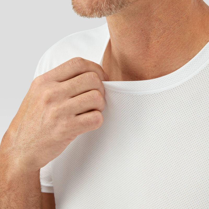 Hanes Premium Men's X-Temp Mesh Short Sleeve Crewneck T-Shirt 3pk - White, 3 of 6