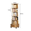 SEVOBAL Decorative Bookshelf 6 Tier 360 Degree Rotating Display Tower with Drawer and Wheels for Small Space, Brown, 18.1"*18.1"*68.11" - 2 of 4