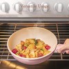 Itopfox 21-Piece Nonstick Pots and Pans Set with Removable Handles, Ceramic Cookware for RV Kitchen, Induction Compatible, Stackable Design, Pink - 3 of 4