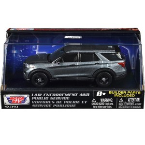 2022 Ford Police Interceptor Gray Metallic Unmarked "Law Enforcement & Public Service" Series 1/43 Diecast Model Car by Motormax - 1 of 3