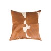 HomeRoots Set of Two 18" Brown and White Cowhide Cowhide Throw Pillows - 4 of 4