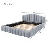 1pc Queen Velvet Platform Bed Frame, Upholstered MDF Structure, No Box Spring Needed - Baofuwish - 4 of 4