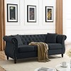 Chesterfield Sofa,Velvet Sofas,English Roll Arm Sofa,Upholstered Tufted Sofa With Nailhead-Cuddlewood - 2 of 4