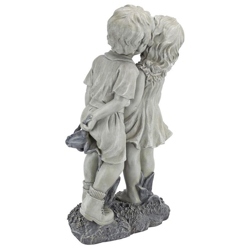 Design Toscano Young Sweethearts: Kissing Children Garden Statue, 5 of 8