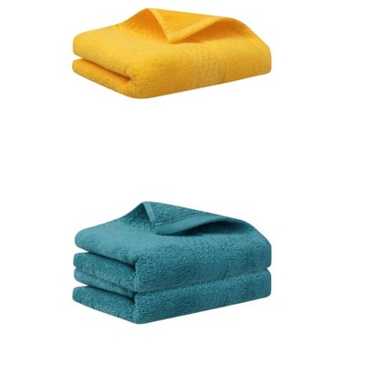 REGALWOVEN 3 Pack Solid Stripe Absorbent Soft Decorative Hand Towels for Bathroom 13" x 30"