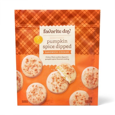 Fall Harvest Pumpkin Spice Dipped Sandwich Cookies - 6.5oz - Favorite Day™