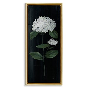 Stupell Industries Distressed Hydrangea Flower Blossom Floating Frame Canvas Art, Gold, 15" x 31" - 1 of 4