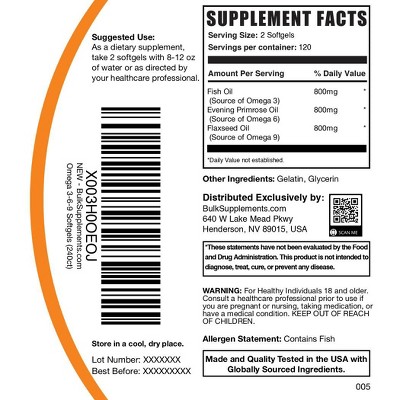 BulkSupplements Omega 3-6-9 Softgels