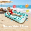 Jasonwell 4-in-1 Inflatable Pool Lounger for Adults, 70"x46", Sunbathing Raft with Pillow, Aqua Blue, Large Floating Bed - 2 of 4