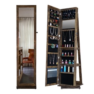 Gulches Full Length Mirror 360° Swivel Jewelry Cabinet - 1 of 4