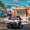12V Kids Police Ride-On Car, Remote Control Electric Toy with LED Lights, Music, Horn & Safety Belt - 2 of 4
