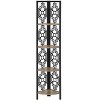 Sapphtopaz Modern 4-Tier Corner Bookshelf with Wood Shelves Space-Saving Book Shelf with Metal Frame Corner Shelf for Living Room - 4 of 4