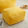 Oversized Faux Fur Bean Bag Chair with Footstool, Filled with Foam Large Shell Shaped Sofa for Adults and Kids-Baofuwish - 3 of 4