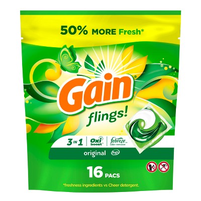 Gain Flings Original Scent HE Compatible Laundry Detergent Soap Pacs