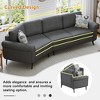 111" Chenille Upholstered Curved Sectional Sofa with Patterned Pillows and Sleek Metal Legs - 4 of 4