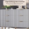 6-Drawer Fluted Bedroom Dresser with Large Capacity Drawers, Anti-Tip Straps and Sturdy Metal Handles for Living Room & Hallway - 4 of 4