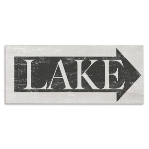 Stupell Industries Distressed Lake Arrow Sign, 30" x 13" - 1 of 4