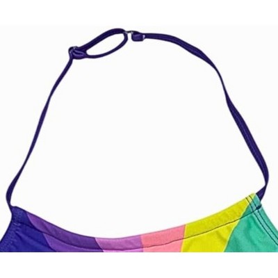 GO COCO Big Girls’ One Piece Halter Top Swimsuit, Rainbow/Sequin Heart, 8/10 — фото 3