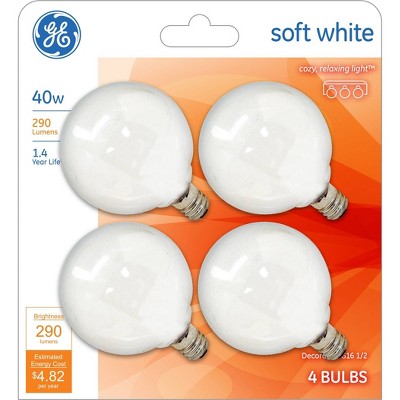General Electric 4pk Small Base Globe Carded Light Bulb Frost