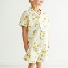 Organic Boys Shirt and Shorts Outfit Linen - Citron - 3 of 4