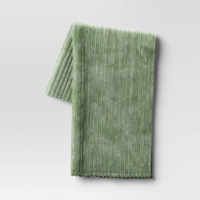 Channeled Plush Throw Blanket Green - Room Essentials™: Sensory Friendly, 50x60", Machine Washable