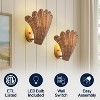 JONATHAN Y Elodie Vintage Coastal 1-Light Rattan Scallop Shell LED Wall Sconce - 4 of 4