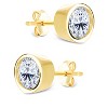 SHINE by Sterling Forever Sterling Silver Round Cut Bezel Set Stud Earrings - 4 of 4