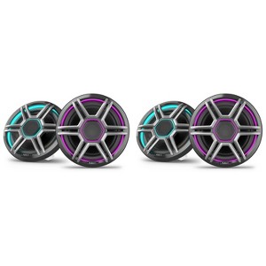 Garmin Fusion 2 Pairs Apollo AP-FL77SPG 7.7" LED Marine Speakers Sport Grills, Gray, Pair - 1 of 4