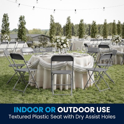 Gray Metal Armless Folding Chairs - Set of 2