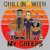 Men's Design By Humans Chillin with my creeps 80's style halloween characters By MerchHQ Tank Top - 2 of 4