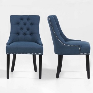 WestinTrends  Upholstered Wingback Button Tufted Dining Chair (Set of 2) - 1 of 4