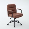 Ridstar Ergonomic Armrest Office Chair with Castors & Soft Cushion for Home & Office-Brown - 2 of 4