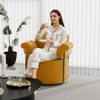 KWPZQEB 360¡ã Swivel Accent Chair, Modern Round Swivel Barrel Chairs with Metal Legs, Upholstered Sofa Arm Chairs for Bedroom, Reading, Office - 3 of 4