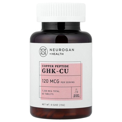 Neurogan Health Copper Peptide GHK-CU , 120 mcg, 60 Tablets, 0.52 oz (15 g)