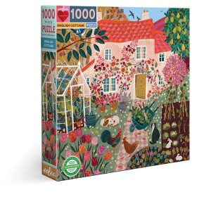 eeBoo Piece&Love: English Cottage 1000 Piece Square Jigsaw Puzzle - 1 of 4