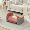 LAOTIES Scandinavian Style Elevated Cat Bed,Breathable Pet Couch With Removable Washable Mattress - 2 of 4