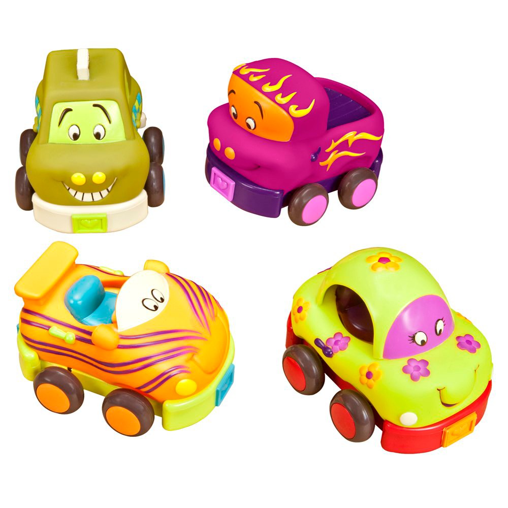 UPC 062243220454 product image for B. Toys 4 Pull-Back Toy Vehicles - Wheeee-ls! | upcitemdb.com