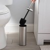 Moda at Home Bryant Powder Coated Toilet Bowl Brush Holder with Handle Silver - 4 of 4