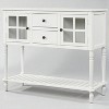 Sideboard Buffet with Glass Cabinets, Drawers & Bottom Shelf, Distressed Wood Buffet Storage Cabinet for Living Room, Dining Room, Entryway - 2 of 4